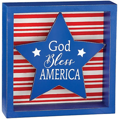 slide 1 of 1, Destination Holiday God Bless America Patriotic Tabletop Decor, 1 ct