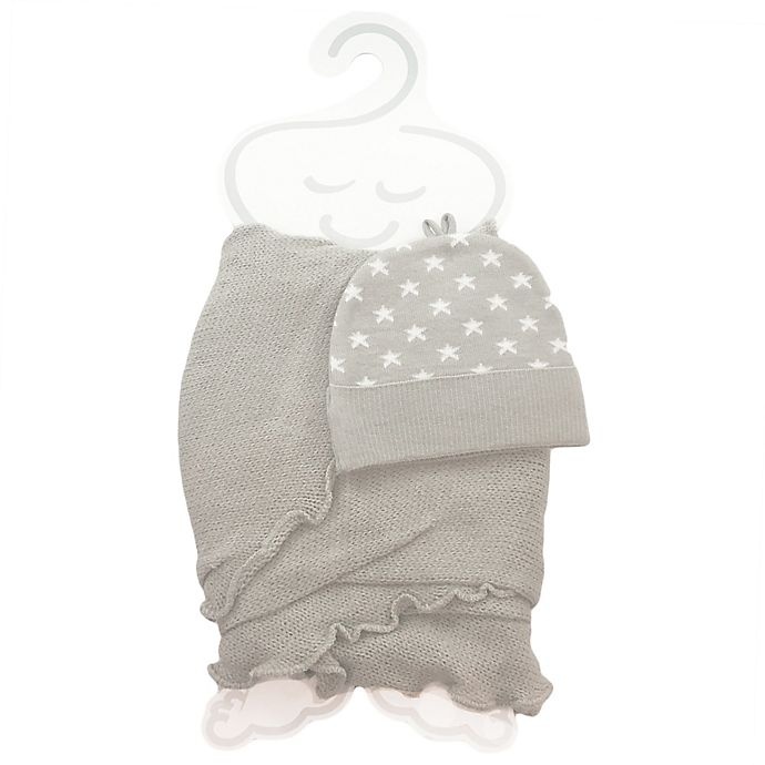 slide 2 of 4, NYGB Newborn Star Hat and First Forever Wrap Set - Taupe, 2 ct