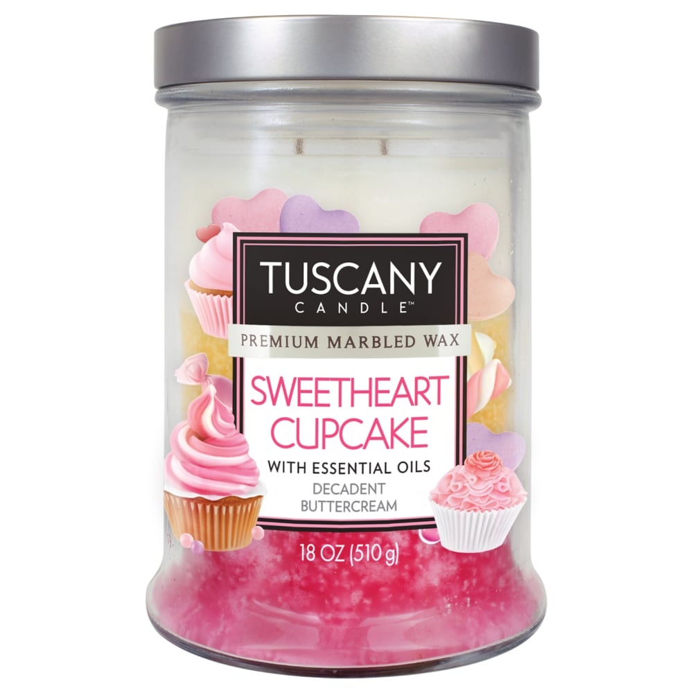 slide 1 of 1, Tuscany Candle Sweetheart Cupcake Decadent Buttercream Premium Marbled Wax Candle, 18 oz