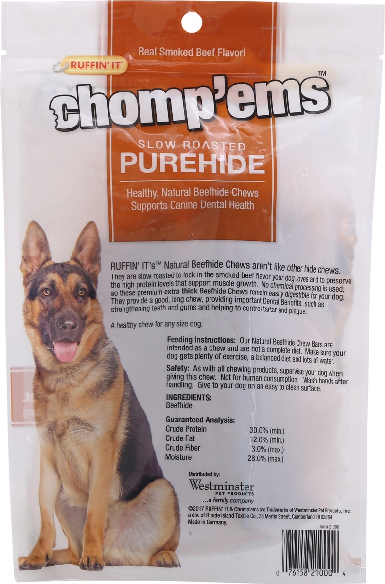 slide 3 of 9, Ruffin' It Chomp'ems Slow Roasted Purehide Dog Chews 6.35 oz Pouch, 6.35 oz