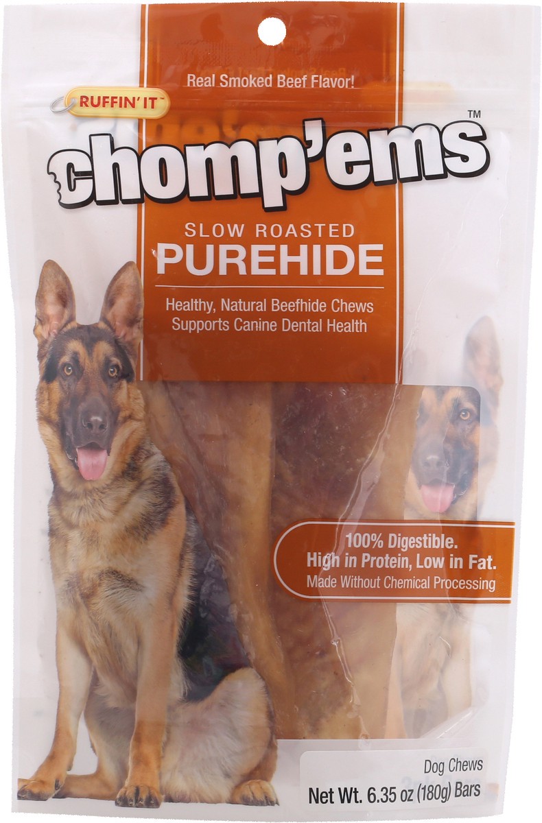 slide 7 of 9, Ruffin' It Chomp'ems Slow Roasted Purehide Dog Chews 6.35 oz Pouch, 6.35 oz