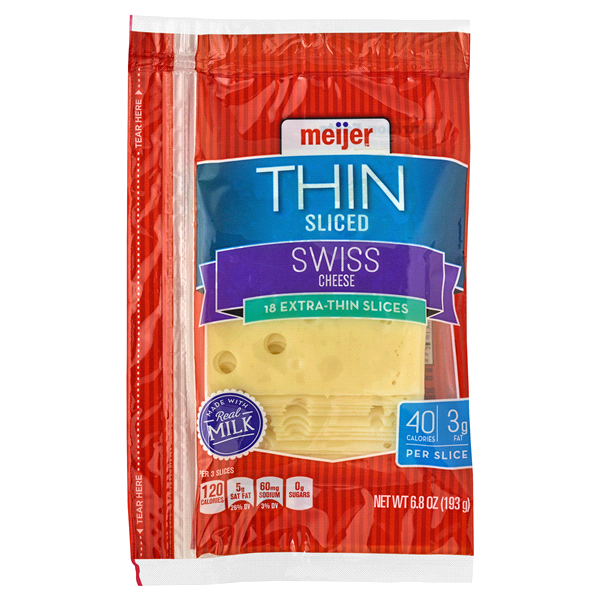 Meijer Thin Sliced Swiss Cheese 6.84 oz Shipt