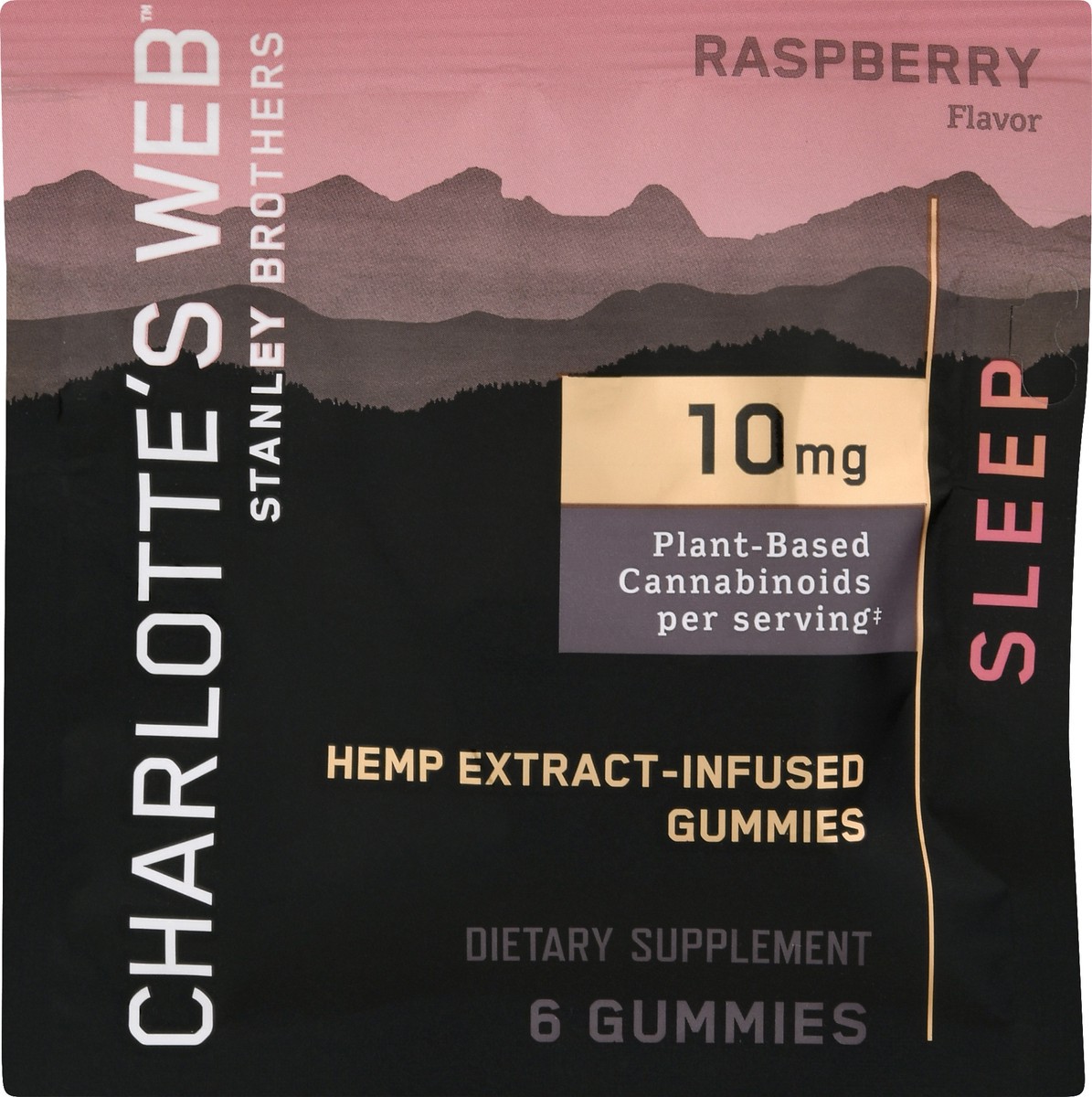 slide 11 of 12, Charlottes Web 10 mg Gummies Rasberry Sleep 6 ea, 6 ct