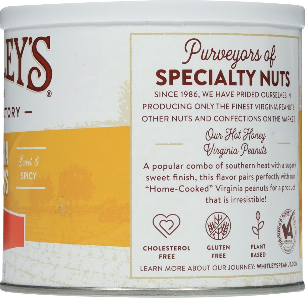 slide 2 of 4, Whitley's® Peanut Factory Hot Honey Virginia Peanuts, 12 oz
