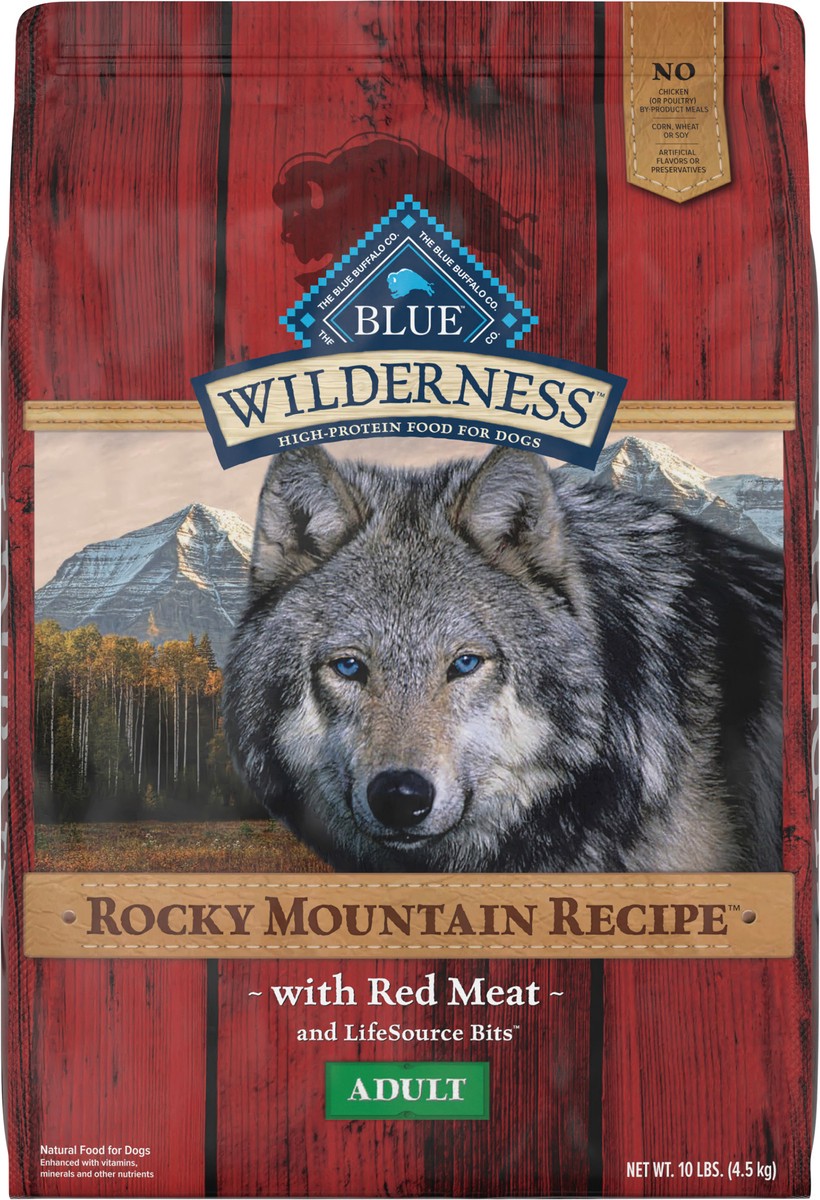 slide 6 of 13, Blue Buffalo Wilderness Rocky Mountain Recipe High Protein, Natural Adult Dry Dog Food, Red Meat 10-lb, 10 lb