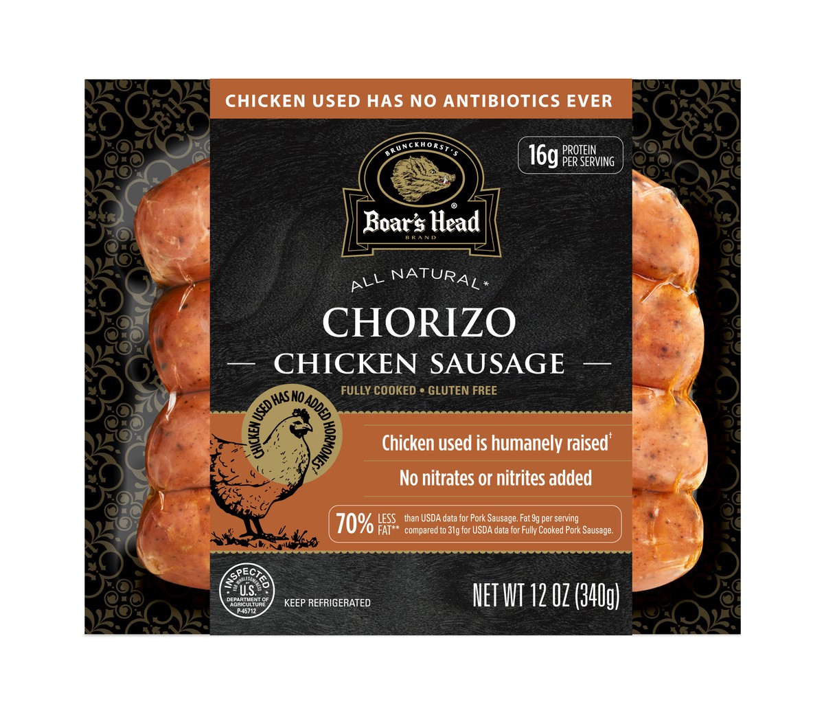 slide 4 of 13, Boar's Head All Natural Chorizo Chicken Sausages, 12 oz