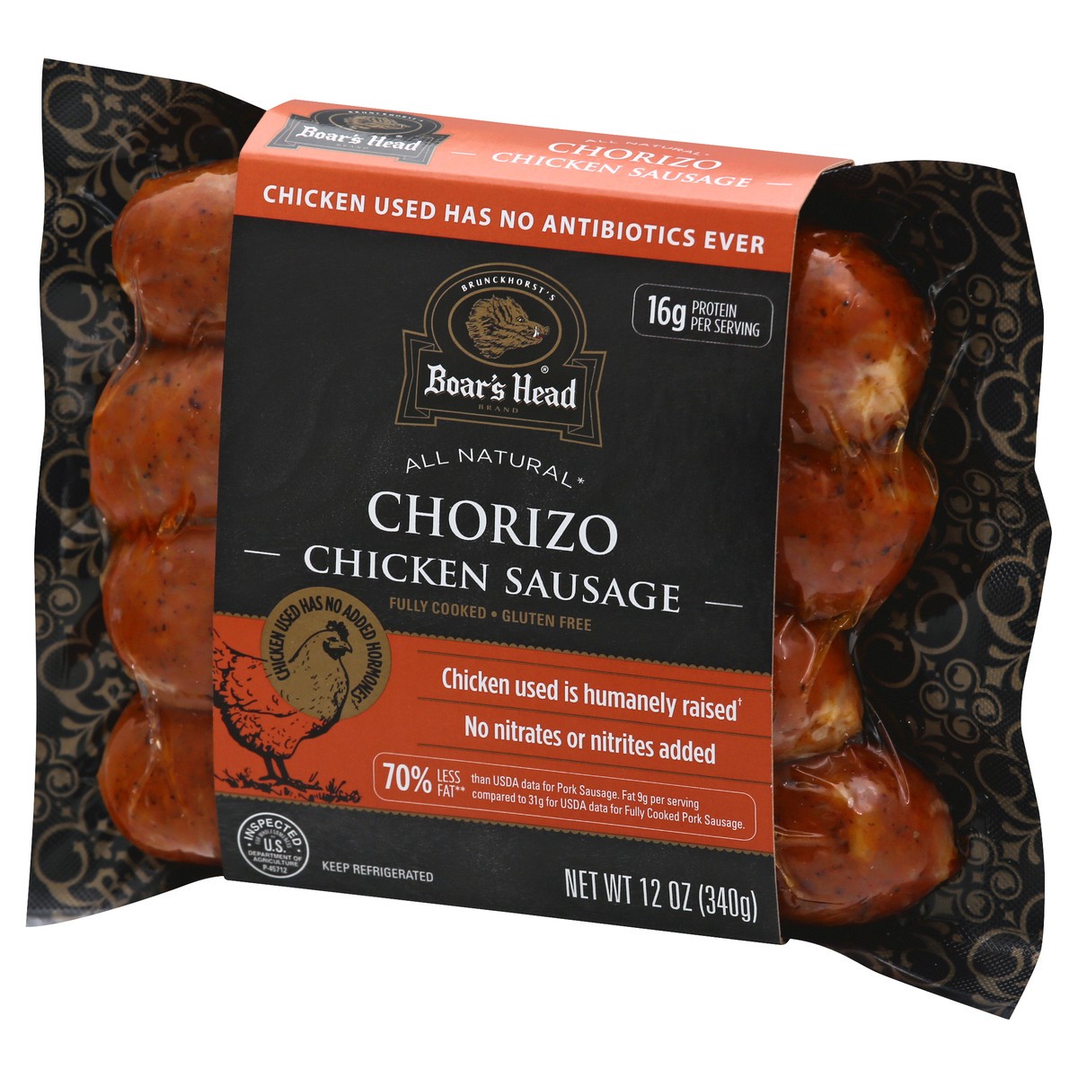 slide 2 of 13, Boar's Head All Natural Chorizo Chicken Sausages, 12 oz