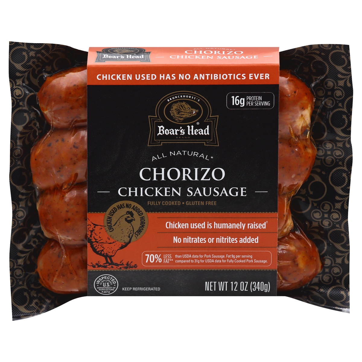 slide 1 of 1, Boar's Head Chorizo Chicken Sausage 12 oz, 12 oz