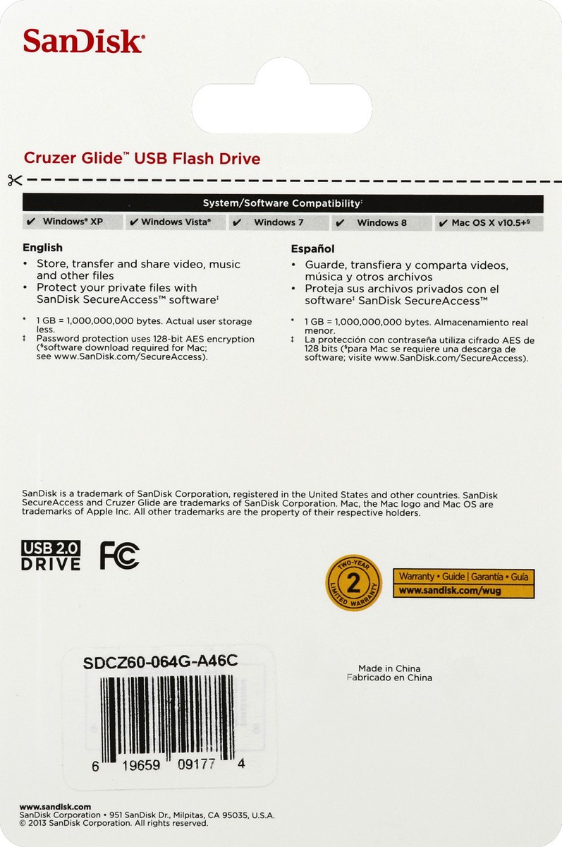 slide 5 of 8, SanDisk Flash Drive 1 ea, 1 ct