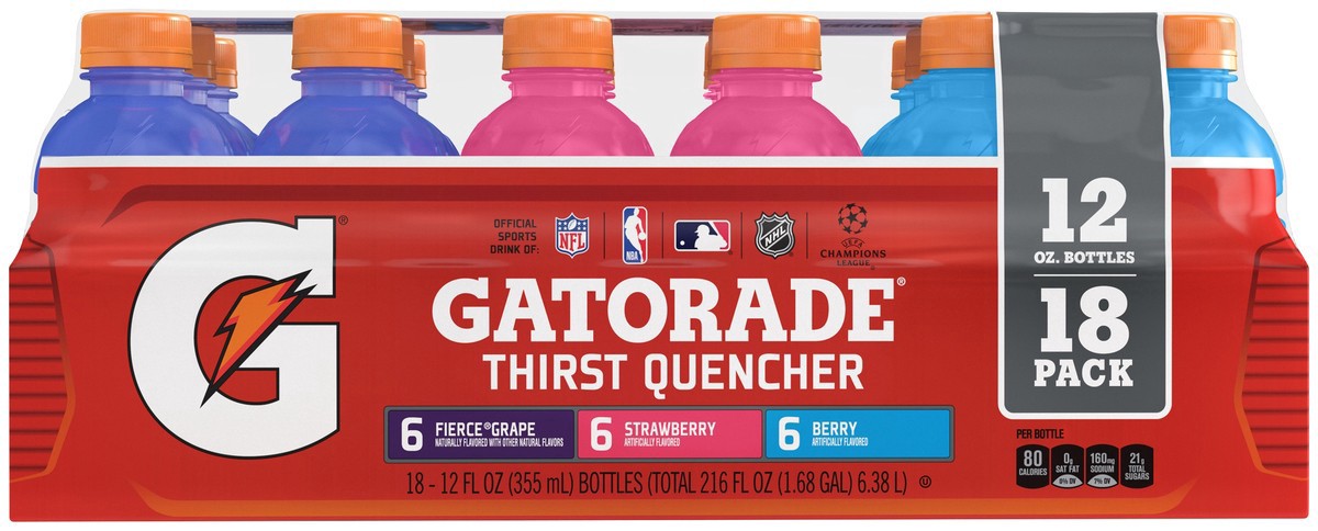 slide 6 of 8, Gatorade Thirst Quencher , Variety, 18 ct; 12 fl oz