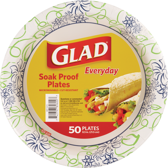 slide 1 of 1, Glad 8.5 In Paper Plates, 1 ct
