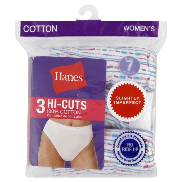 slide 1 of 1, Hanes Hi-Cuts, Women's, Size 7, 3 ct