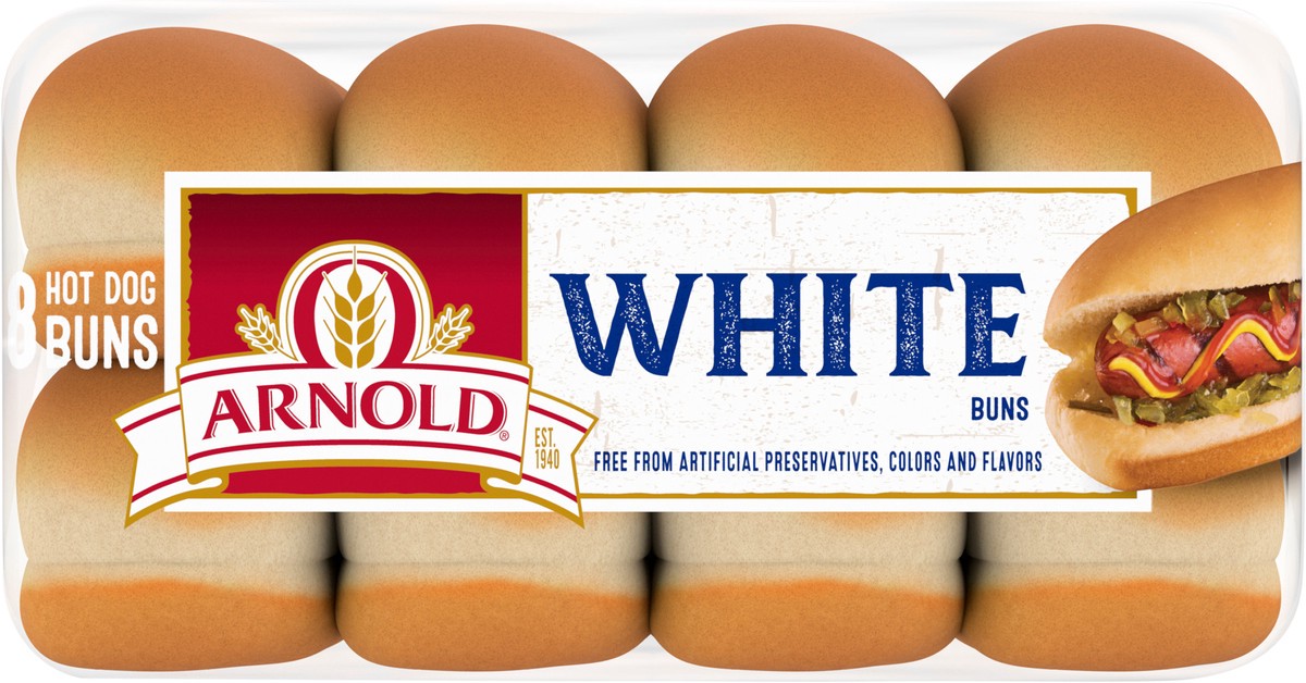 slide 6 of 9, Arnold Country White Hot Dog Rolls, 8 count, 14 oz, 8 ct