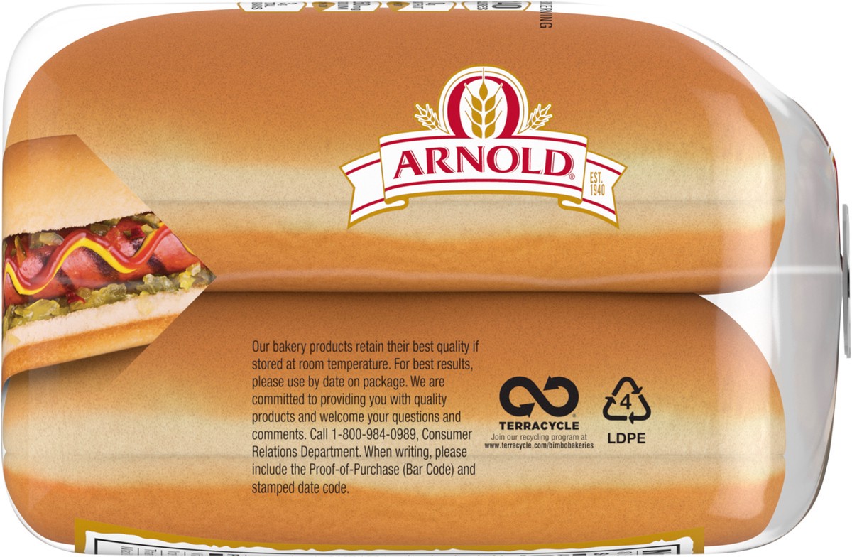 slide 8 of 9, Arnold Country White Hot Dog Rolls, 8 count, 14 oz, 8 ct