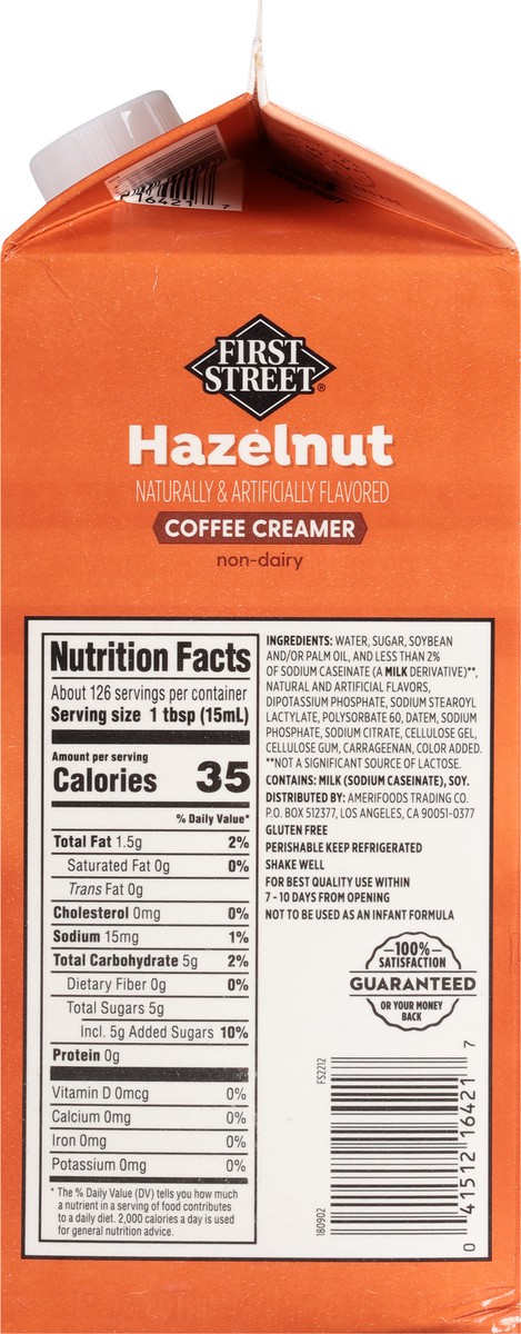 slide 12 of 13, First Street Hazelnut Creamer, 64 oz