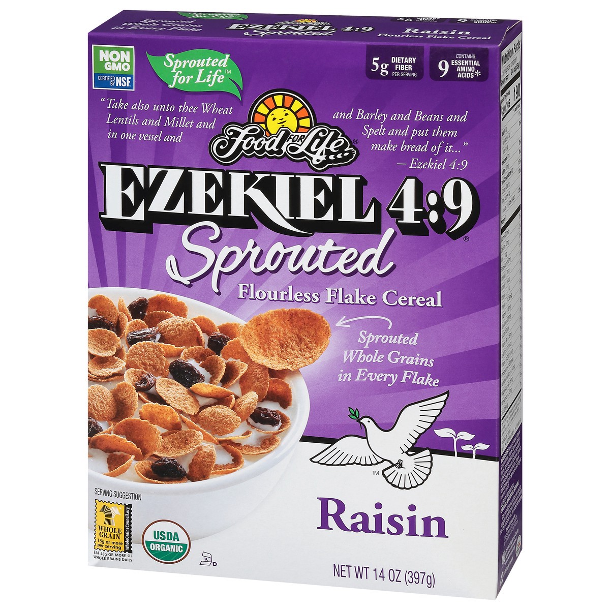 slide 3 of 9, Food For Life Raisin Flake Cereal, 14 oz