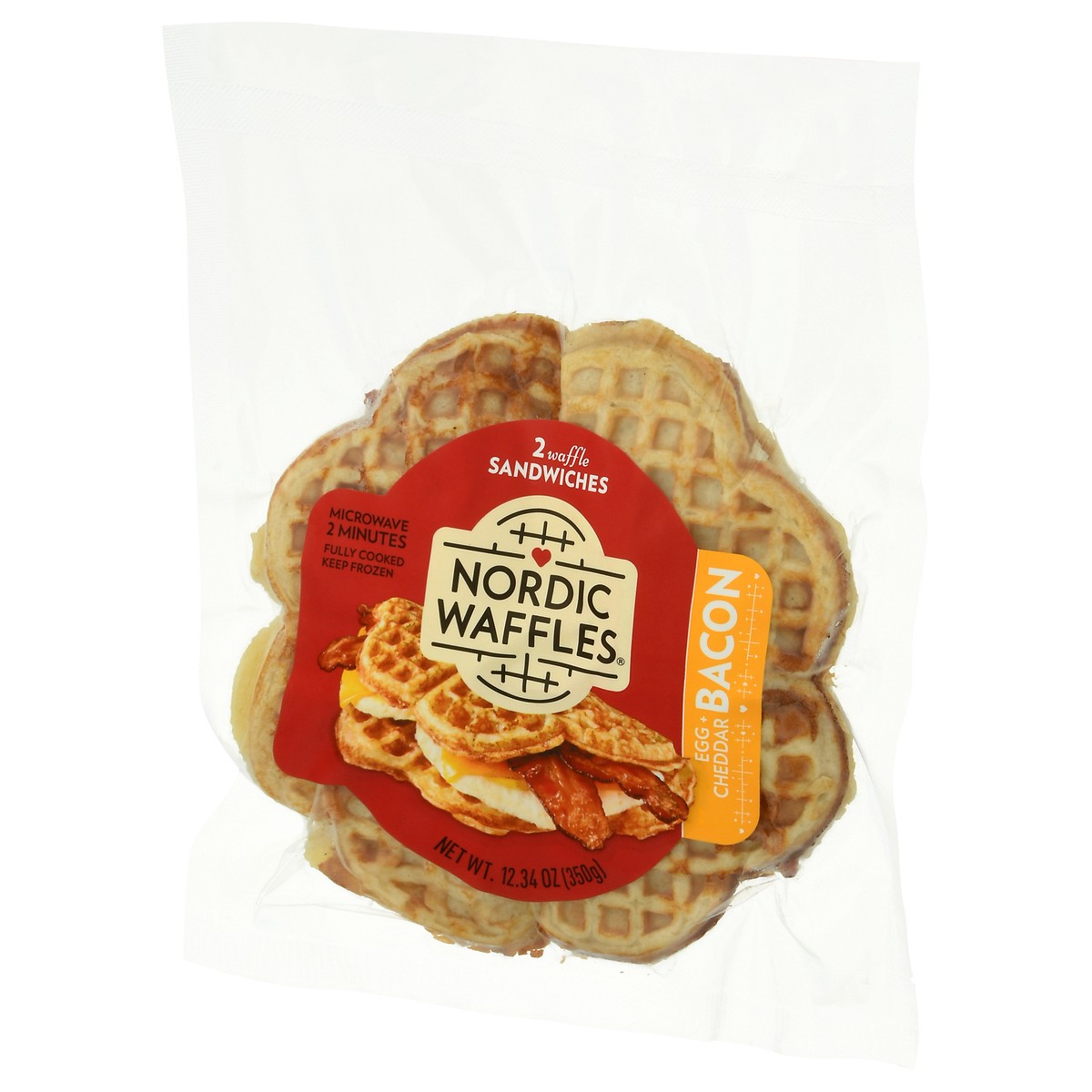 slide 9 of 12, Nordic Waffles Egg + Bacon Cheddar Waffle Sandwiches 2 ea, 