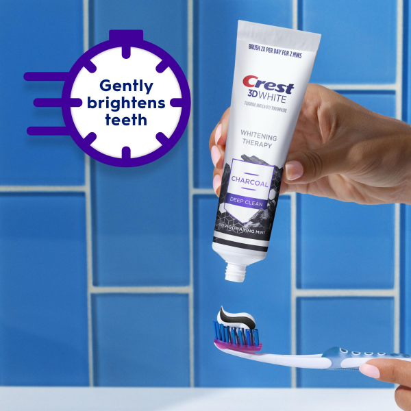 slide 2 of 29, Crest 3D Whitening Therapy Charcoal Deep Clean Toothpaste - 4.6oz/2pk, 4.6 oz