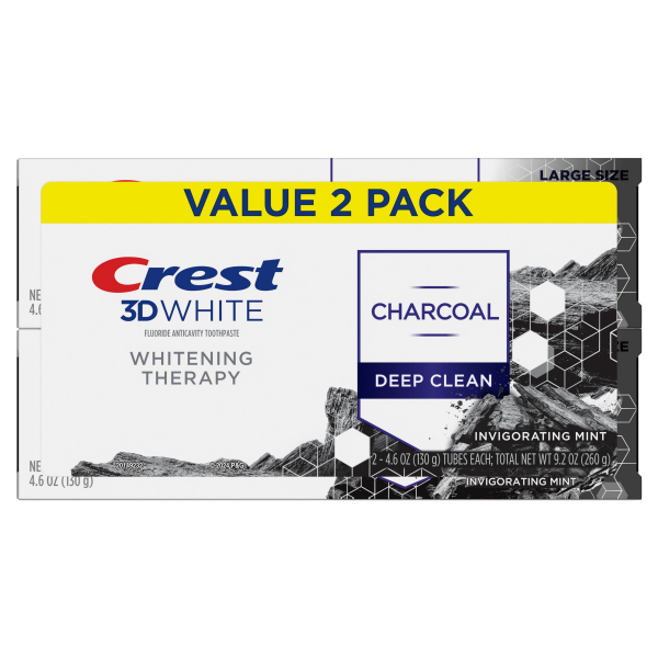 slide 17 of 29, Crest 3D Whitening Therapy Charcoal Deep Clean Toothpaste - 4.6oz/2pk, 4.6 oz