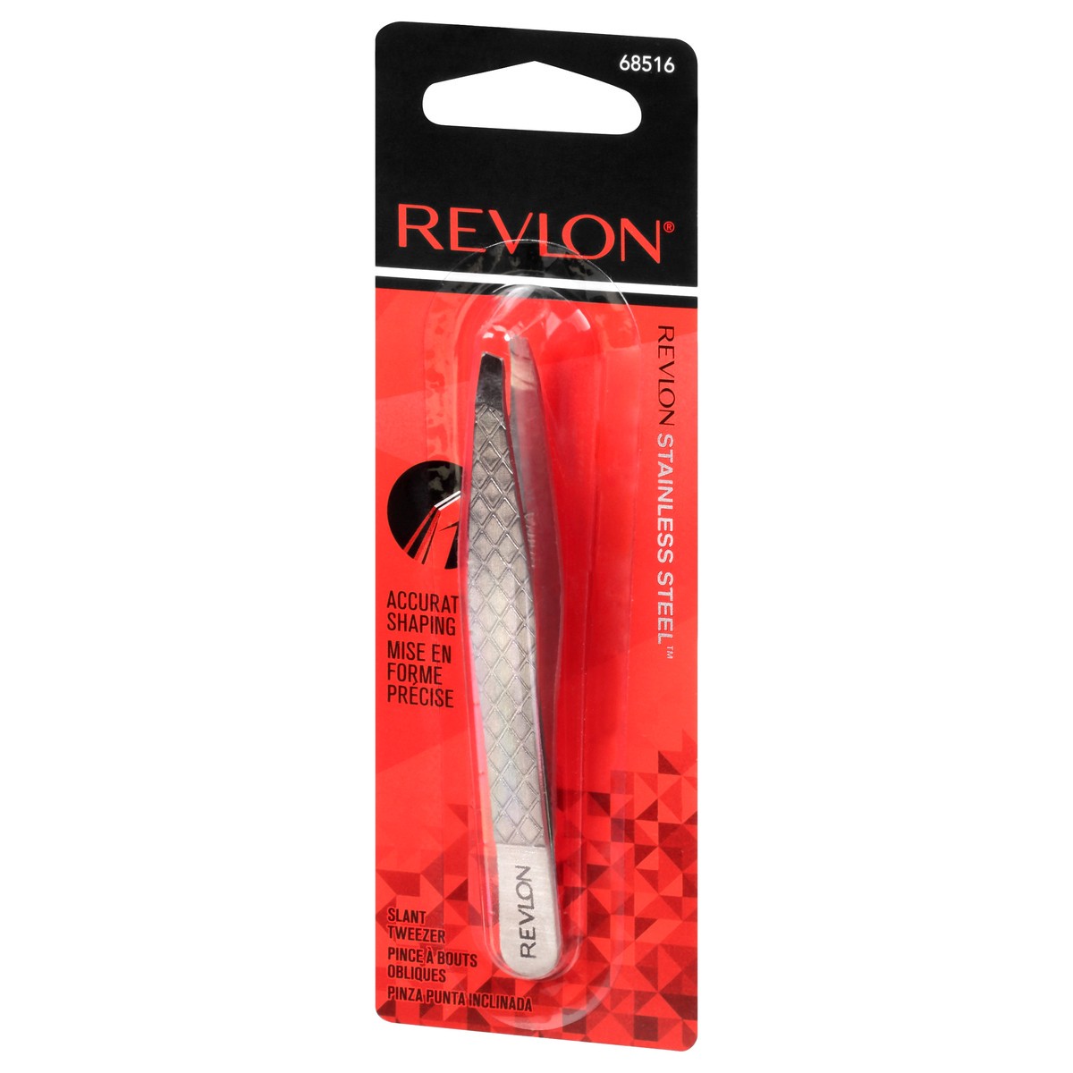 slide 3 of 9, Revlon Stainless Steel Slant Tweezer 1 ea, 1 ct