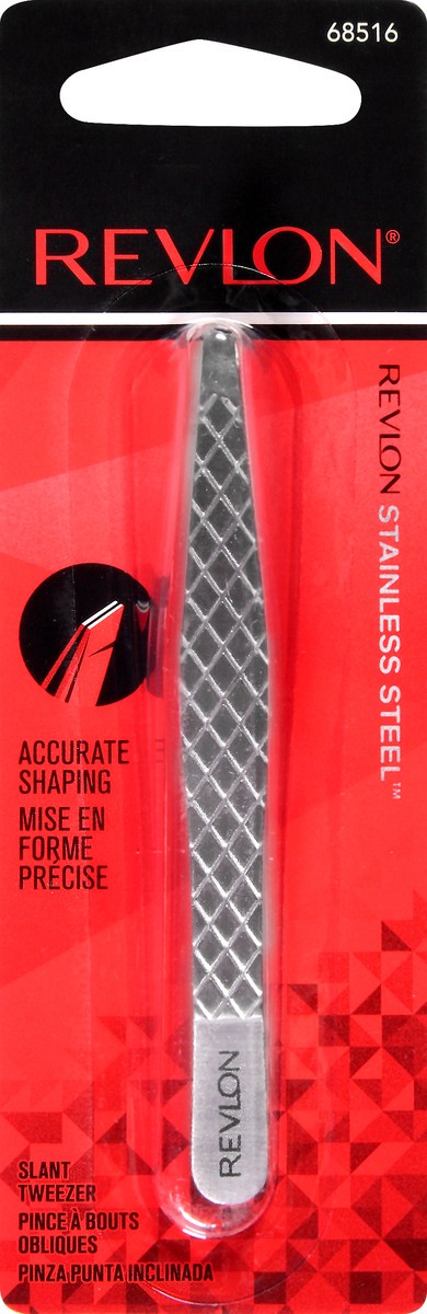 slide 2 of 9, Revlon Stainless Steel Slant Tweezer 1 ea, 1 ct