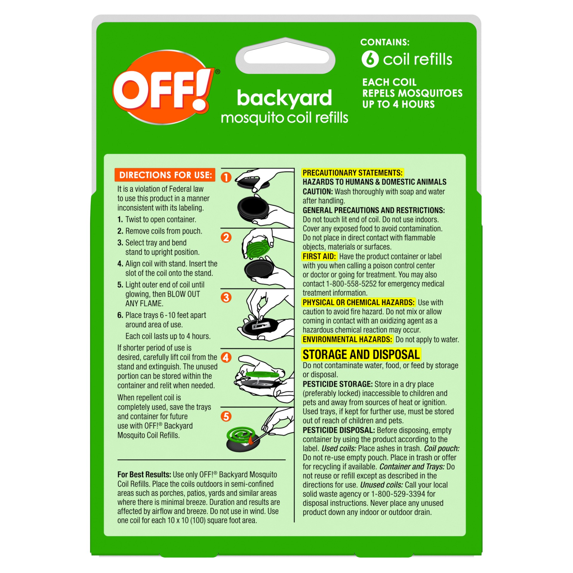 slide 2 of 5, OFF! Patio & Deck Mosquito Coil Refills, 6 ct