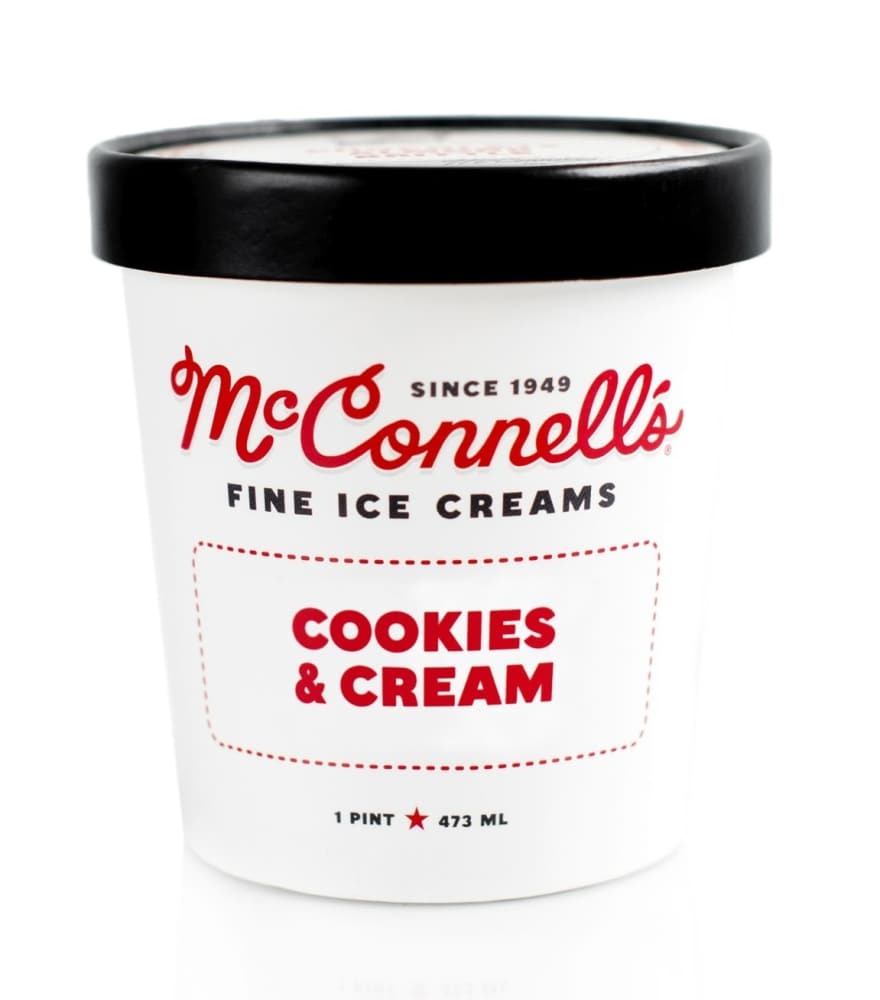 slide 1 of 1, McConnell's Cookies Cream Fine Ice Cream, 1 pint