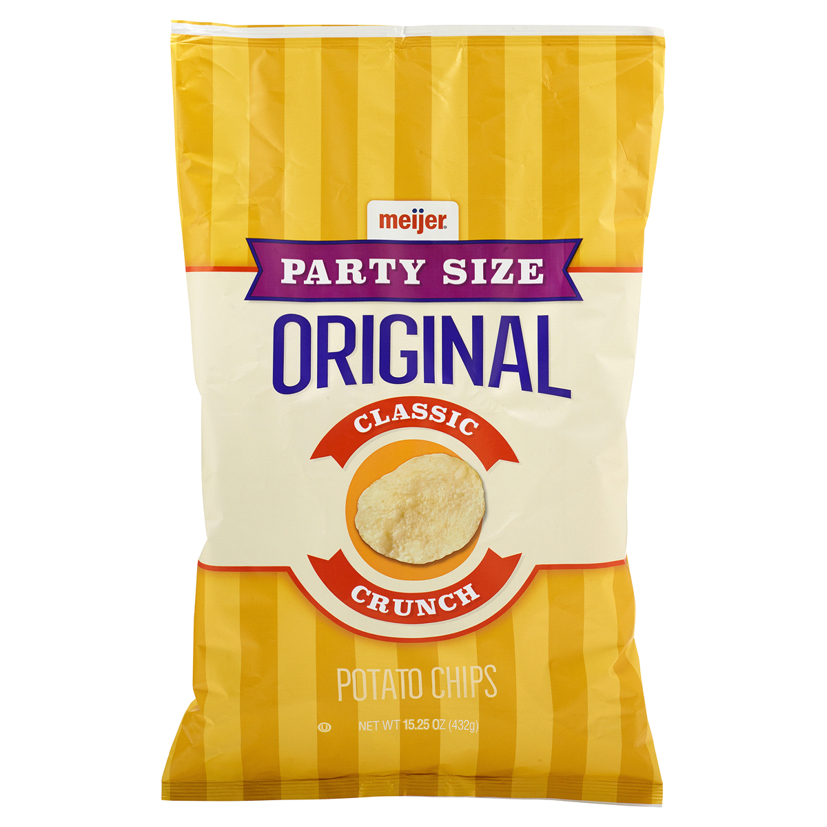 slide 1 of 2, Meijer Party Size Original Potato Chips, 15.25 oz