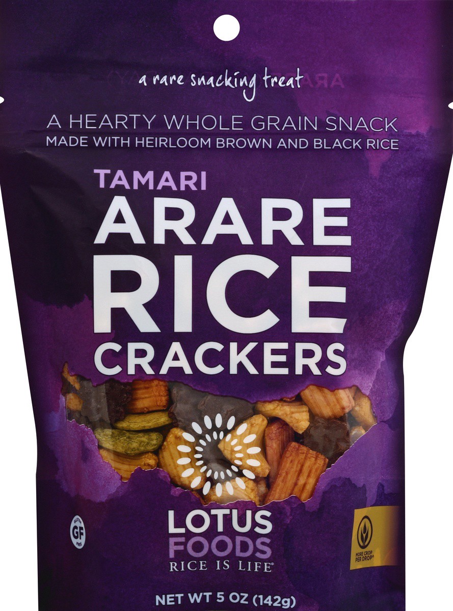 slide 2 of 2, Lotus Foods Tamari Arare Rice Crackers, 5 oz