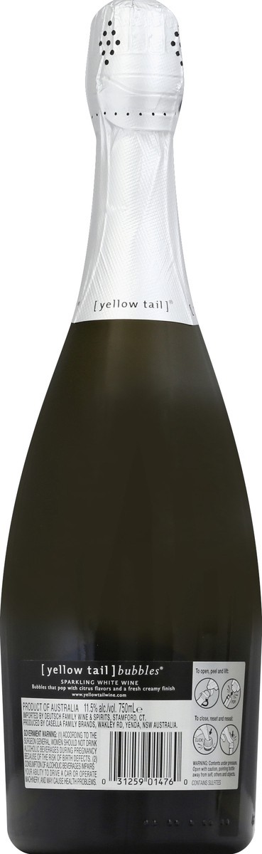 slide 6 of 6, [yellow tail] Sparkling, Bubbles, 750 ml