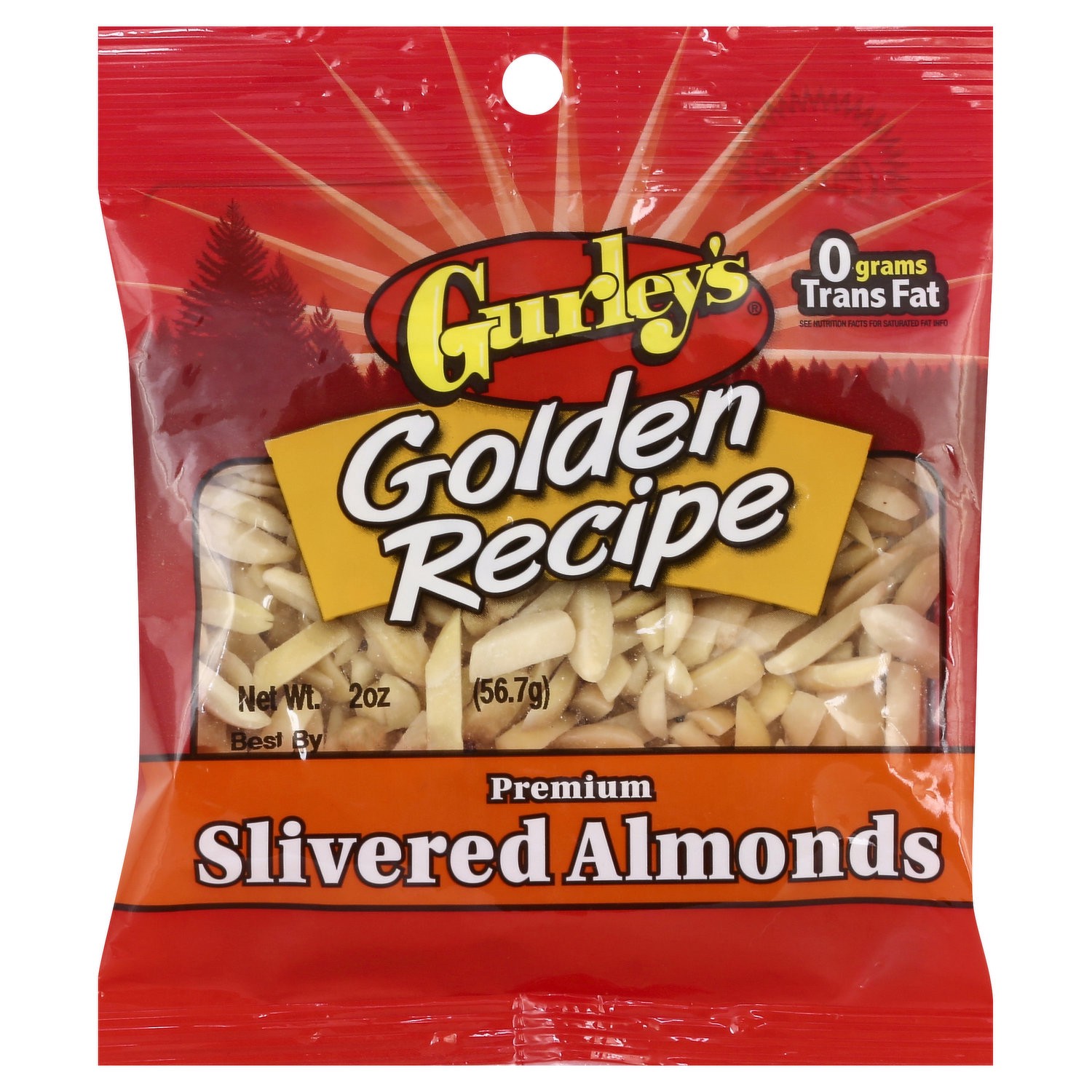 slide 1 of 1, Gurley's Golden Recipe Premium Slivered Almonds, 2 oz