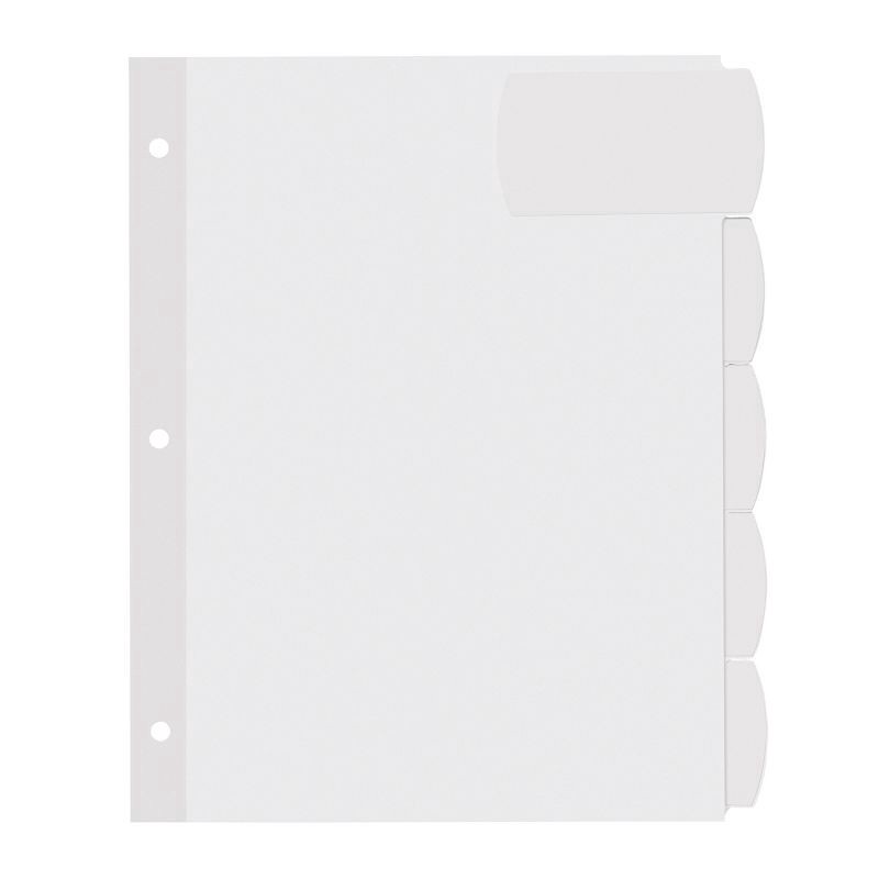 slide 8 of 8, Avery 5ct Printable White Label Big Tab Divider Set, 5 ct