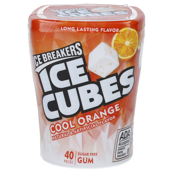 slide 1 of 1, Ice Breakers Ice Cubes Orange Bottle Pack, 3.24 oz