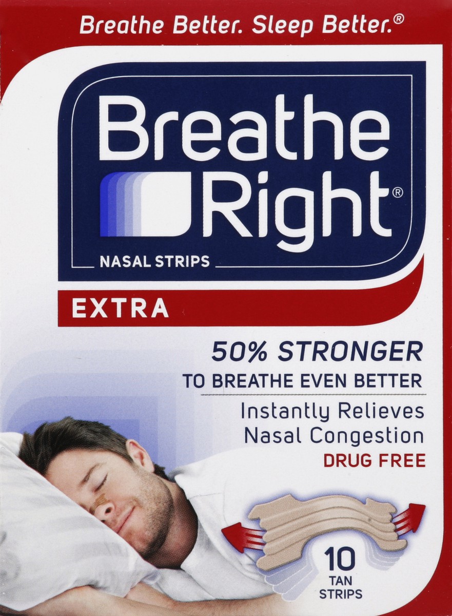 slide 3 of 5, Breathe Right Strips Ex, 10 ct