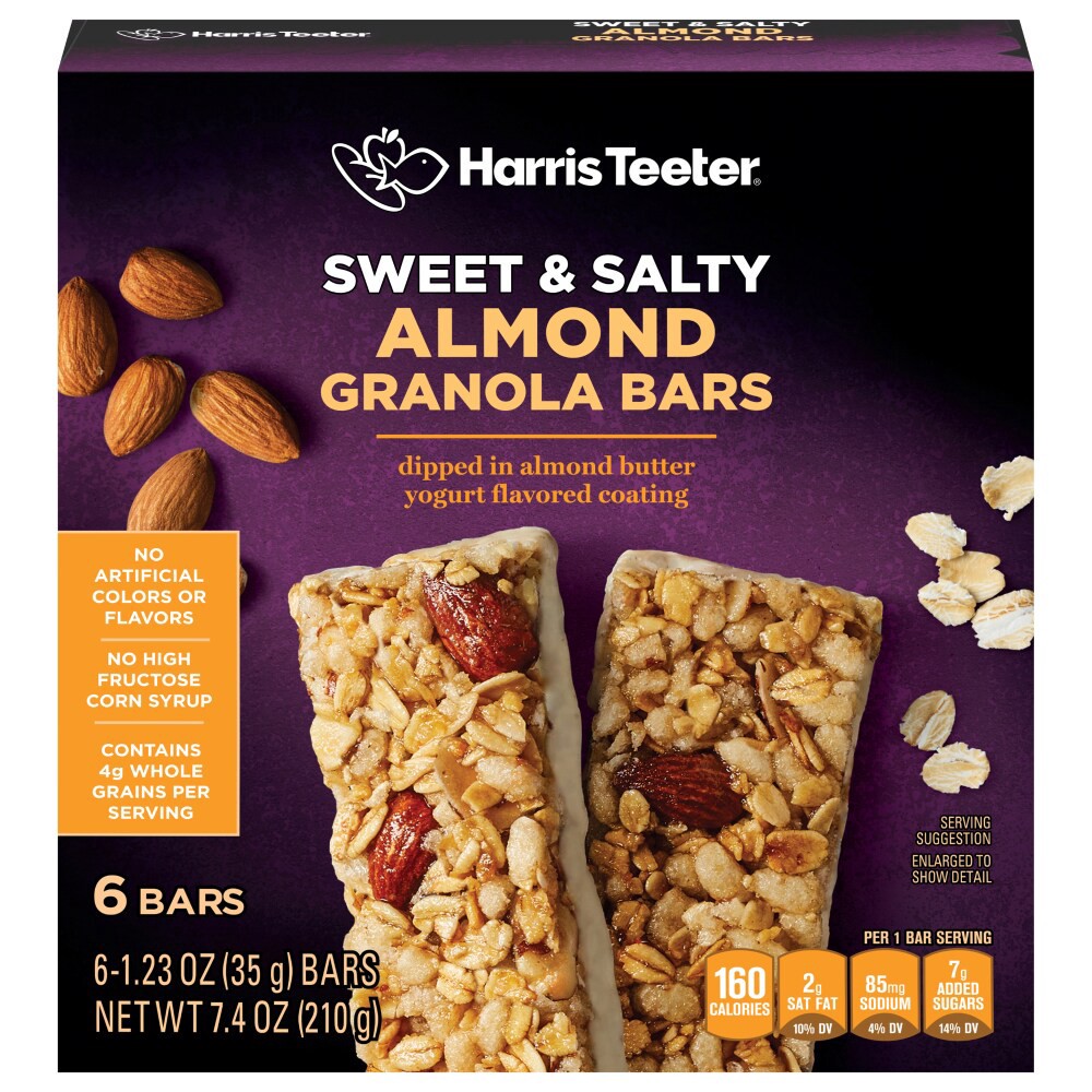 slide 1 of 2, Harris Teeter Almond Sweet & Salty Granola Bars - 7.4 oz, 7.4 oz
