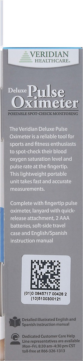 slide 2 of 11, Veridian Healthcare Deluxe Pulse Oximeter 1 ea, 1 ea