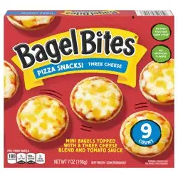 Bagel Bites Three Cheese Mini Pizza Bagel Frozen Snacks, 9 ct Box