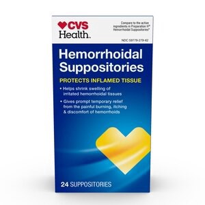 slide 1 of 1, CVS Health Hemorrhoidal Suppositories, 24 Ct, 24 ct