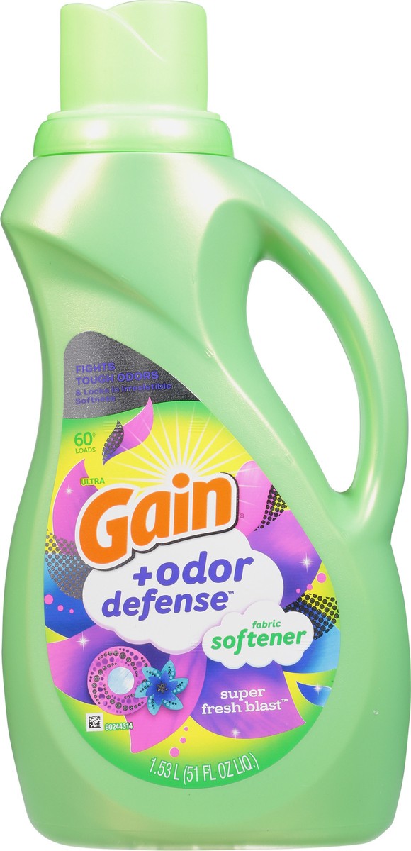 slide 6 of 9, Gain +Odor Defense Ultra Super Fresh Blast Fabric Softener 51 fl oz, 51 fl oz