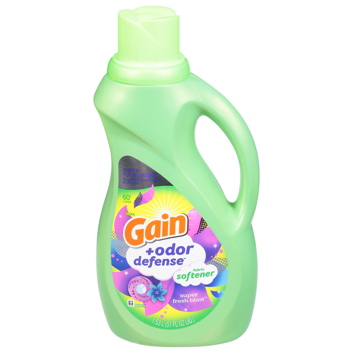 slide 1 of 9, Gain +Odor Defense Ultra Super Fresh Blast Fabric Softener 51 fl oz, 51 fl oz