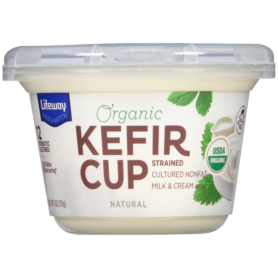 slide 1 of 1, Lifeway Organic Plain Kefir Cup, 6 oz