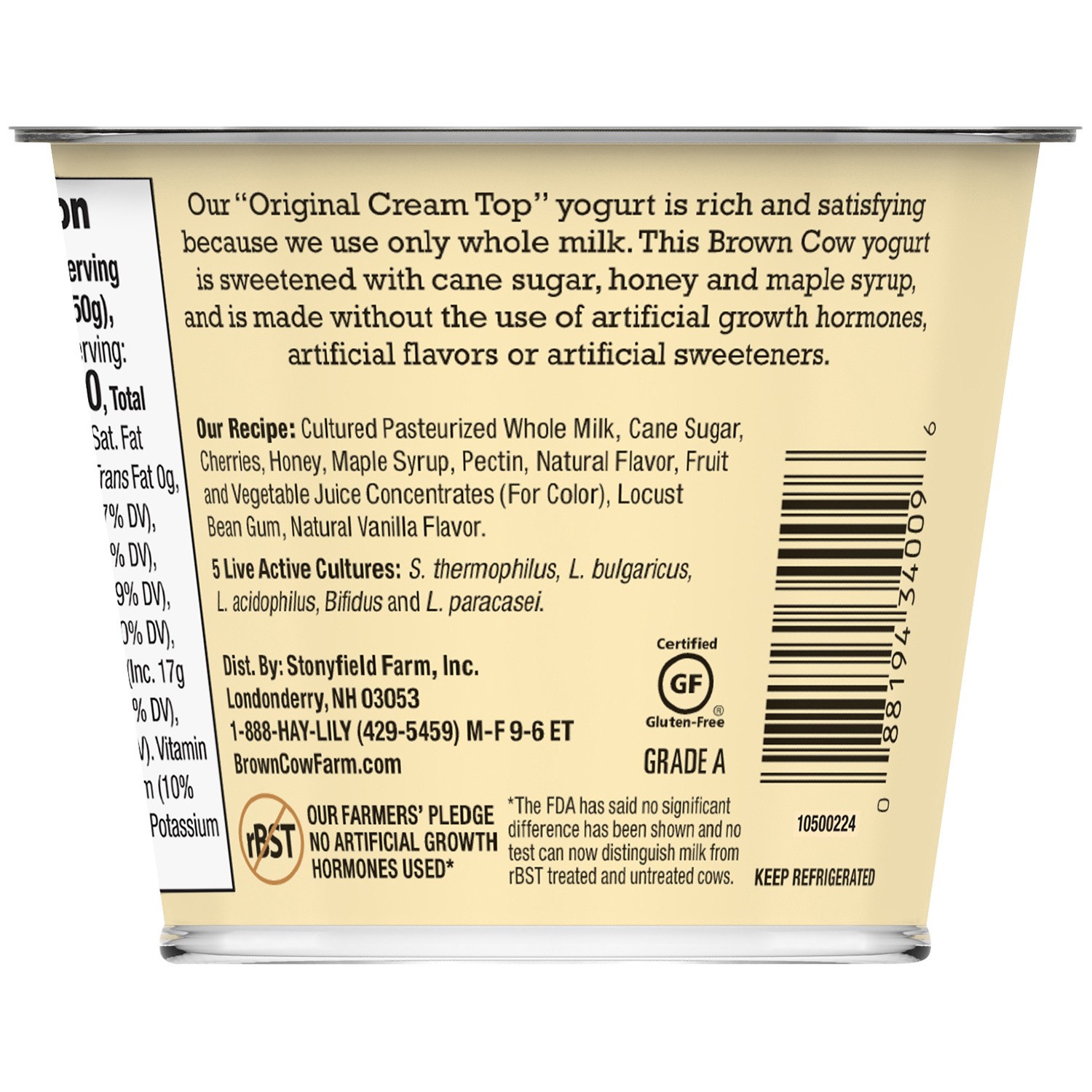 slide 2 of 5, Brown Cow Whole Milk Cherry Vanilla Yogurt, 5.3 fl oz