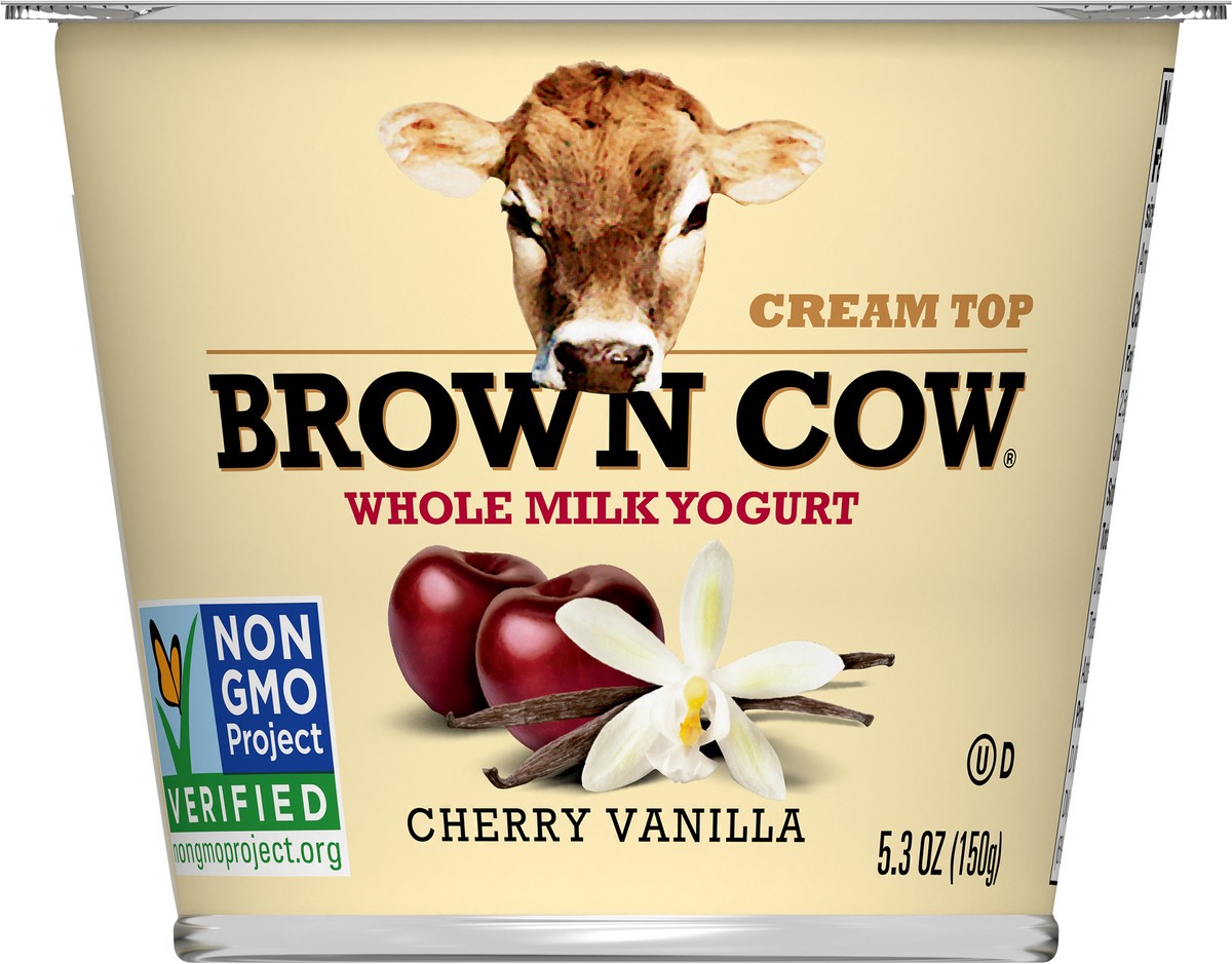 slide 1 of 5, Brown Cow Whole Milk Cherry Vanilla Yogurt, 5.3 fl oz