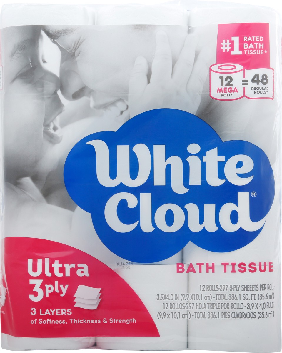 slide 1 of 12, White Cloud 3 Ply Ultra Bath Tissue 12 ea, 12 ct