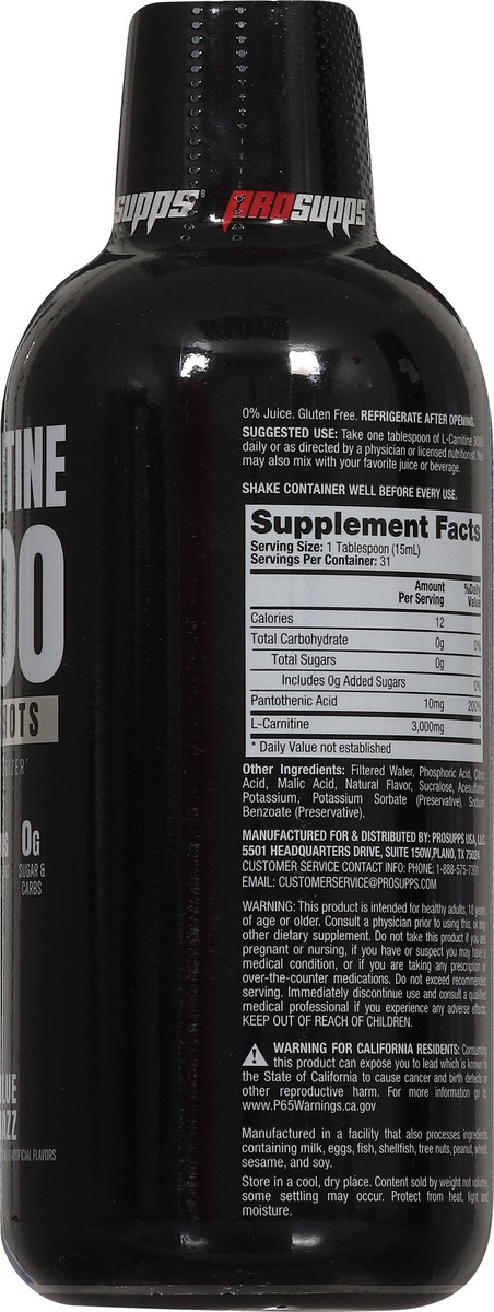 slide 6 of 15, ProSupps Blue Razz L-Carnitine 3000 16 fl oz, 16 fl oz