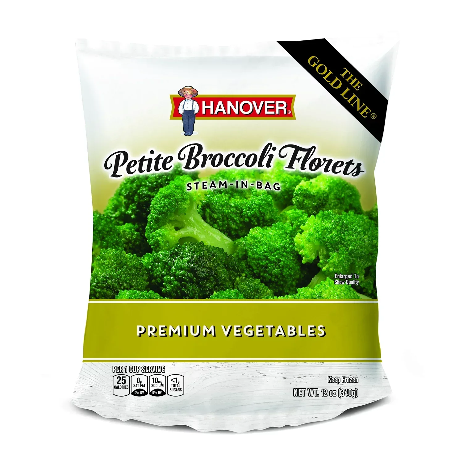 slide 1 of 1, Hanover Gold Petite Broccoli Florets, 12 oz