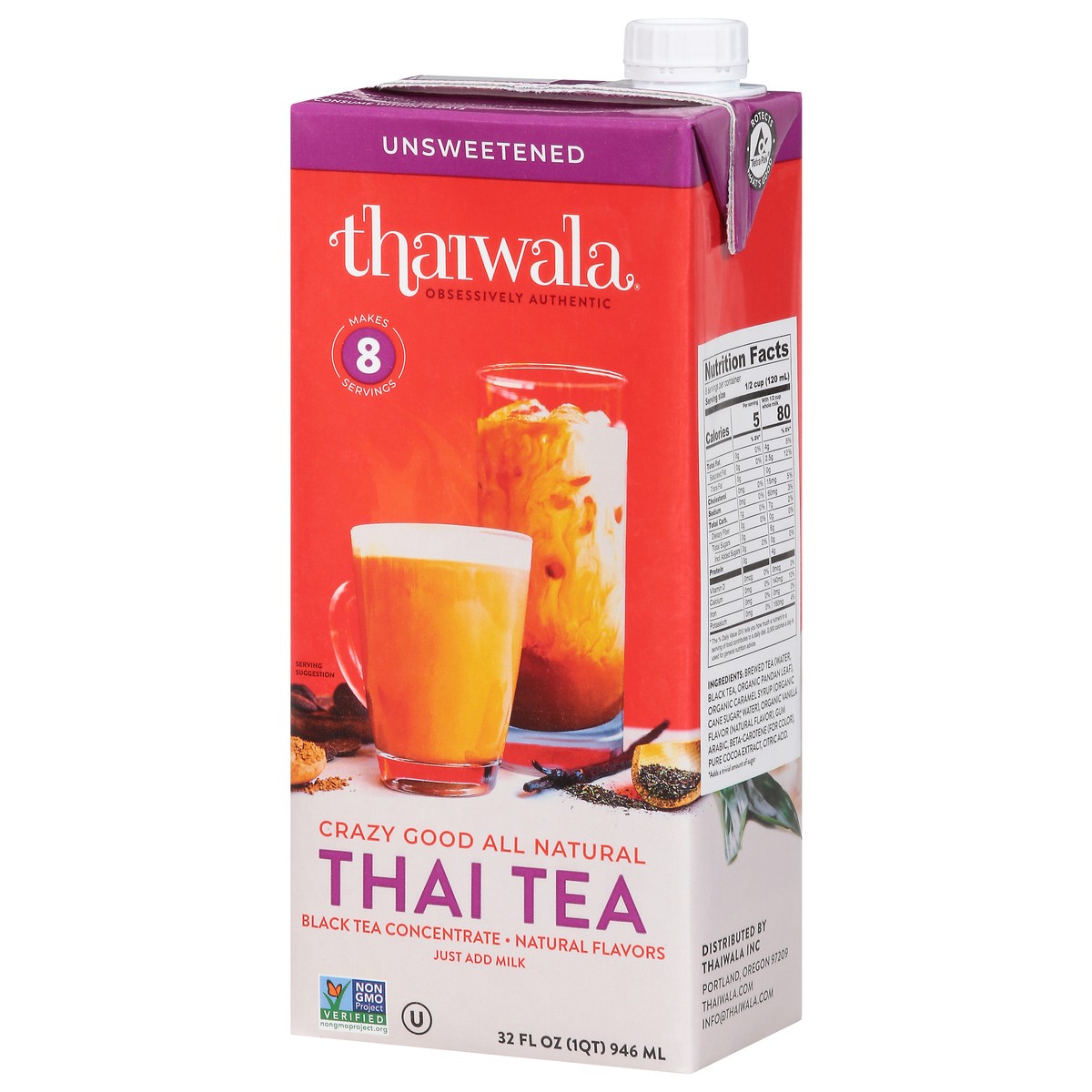 slide 8 of 9, Thaiwala Unsweetened Thai Tea - 32 fl oz, 32 fl oz