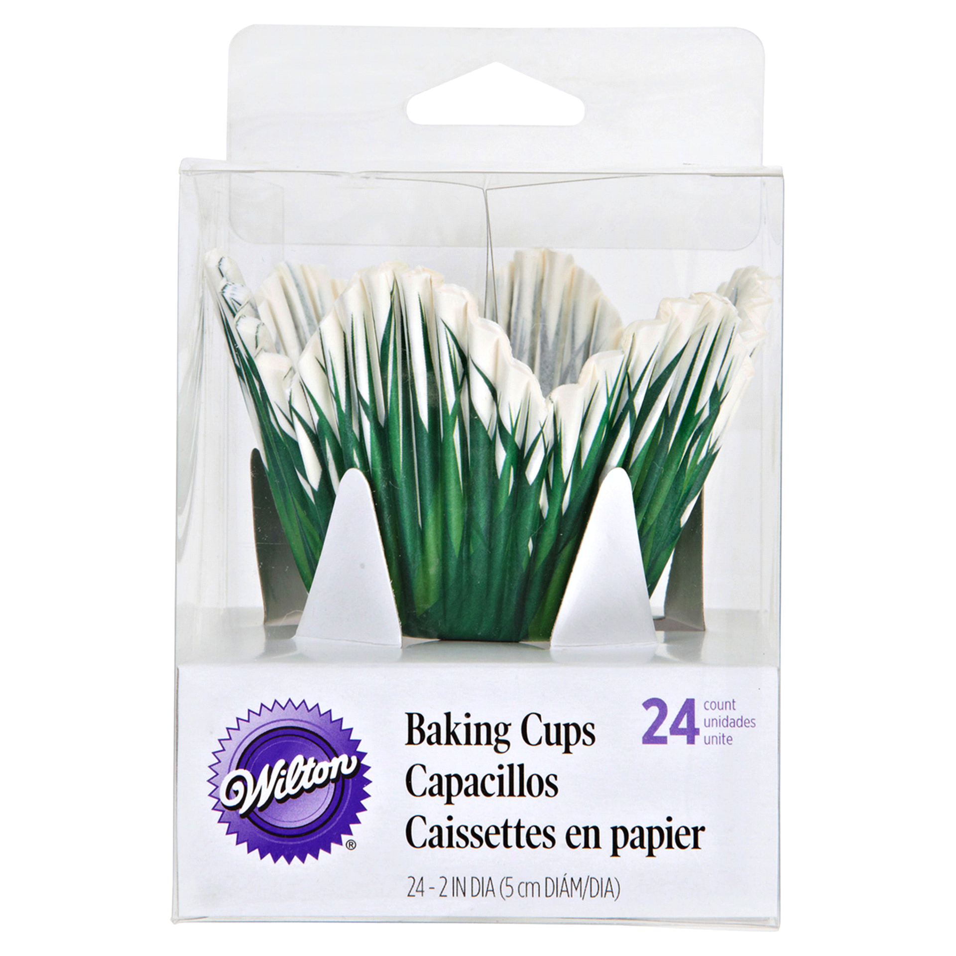 slide 1 of 1, Wilton Standard Baking Cup Liner, Shaped Grass, 24 ct