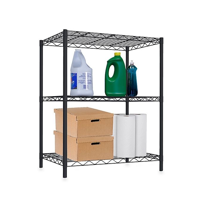 slide 1 of 1, Home Basics 3-Tier Wire Shelf - Black, 1 ct