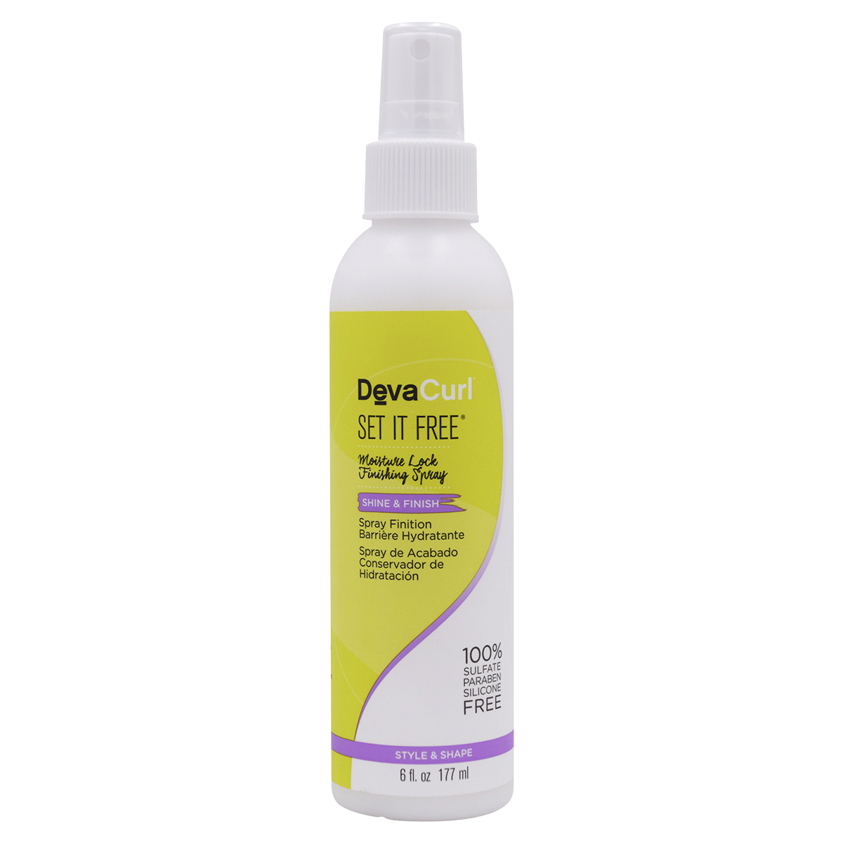 slide 1 of 1, DevaCurl Set It Free Shine & Finish Moisture Lock Finishing Spray, 6 fl oz